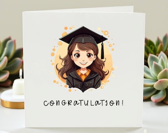 Personalized Graduation Card for Her, Congratulations Graduate Card, Cute Girl Graduation Gift, Class of 2026 Grad Card, University College