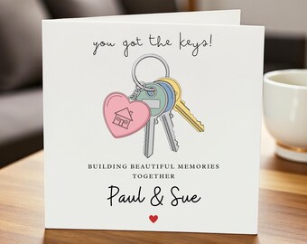 Personalised New Home Card - New Home Gift - Congratulations On Your New Home - Happy Moving Day - New Home Card For Friends - 6x6