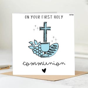 Religious Baby Baptism Card, First Holy Communion ,Cross Design,first communion,communion card,custom communion card,religious card