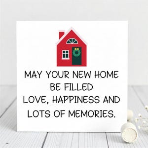 New Home Card – Housewarming Card with Love and Happiness Message – Thoughtful Moving Greeting Card – New Homeowner Gift Card