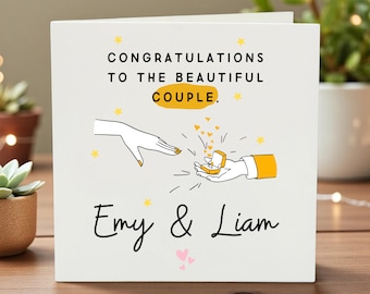 Personalised Congratulations On Your Wedding Day Card | Engagement card, Wedding card, Congratulations happy couple card, Wedding date 6x6