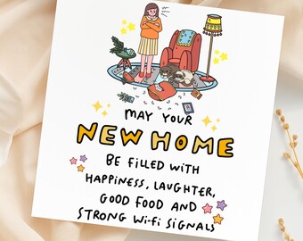 Lustige Umzugskarte „Congrats New Home“ – Blanko-Innenteil, A5, Mit Umschlag, Witziges Geschenk