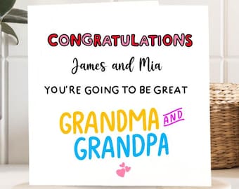 Congratulations You're Going to Be Great Grandma and Grandpa Card, New Grandparents Gift, First Time Grandparents, Grandparent Announcement