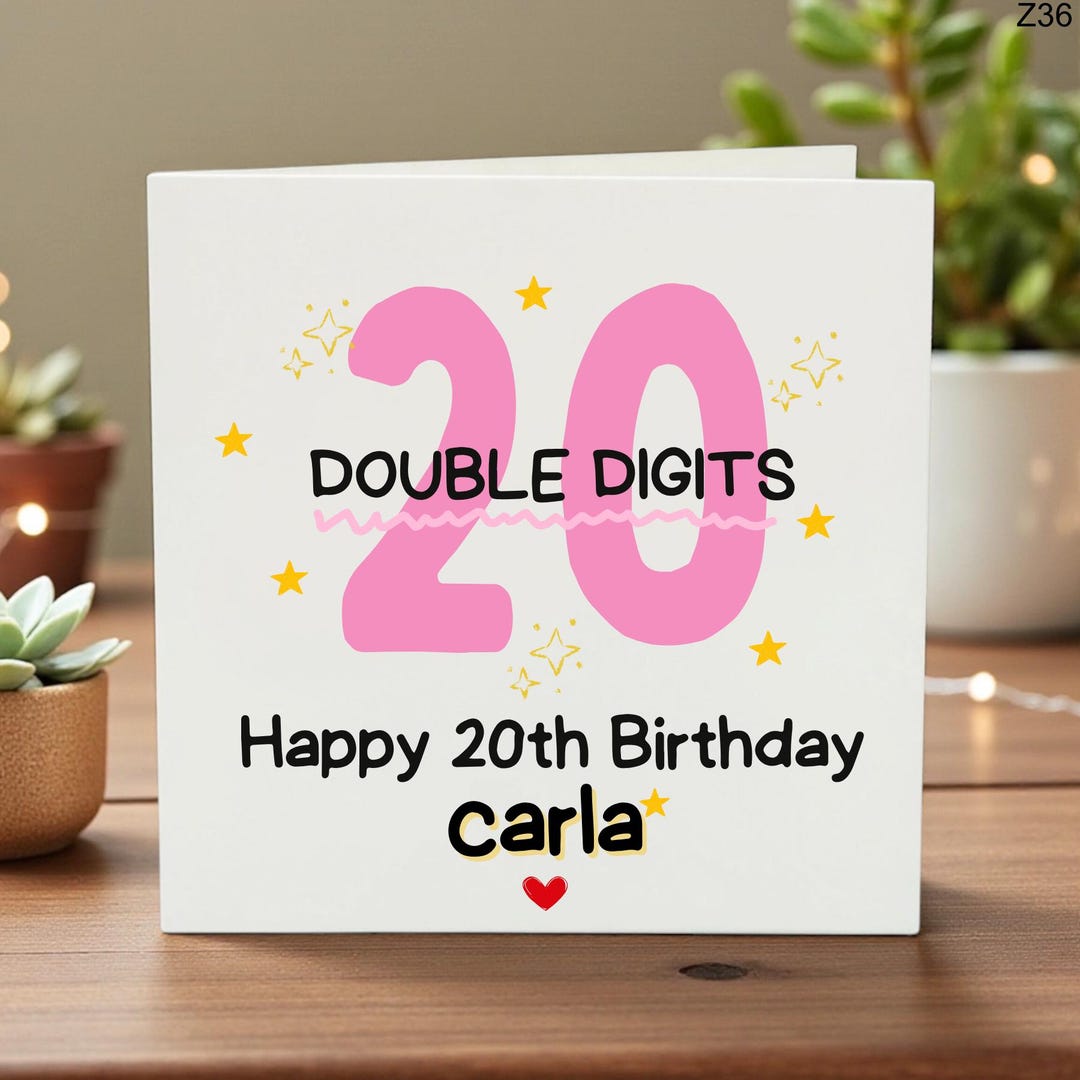 20th Birthday Card for Her – Double Digits Funny Milestone Birthday ...