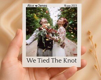 Personalized Wedding Photo Card: 'We Tied The Knot' Keepsake