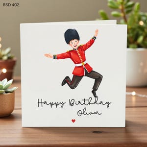 Funny Royal Guard Birthday Card – British Humor Greeting Card-Funny Birthday Card,Elegant Birthday Card, Handwritten Font, Personalised Card image 1