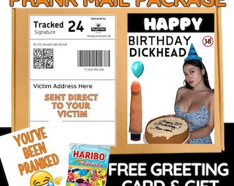 Rude Birthday Prank Box: "Happy Birthday Dickhead" Gag Gift