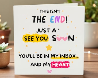 Tarjeta de despedida divertida para compañeros de trabajo, tarjeta de despedida de equipo, tarjeta de despedida de colegas, tarjeta de despedida del trabajo, regalo de despedida de oficina, tarjeta de "Hasta luego", 6x6