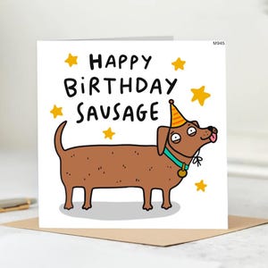 Happy birthday sausage, Funny Card, Love Card, Birthday, Anniversary Card - Funny and Sweet Gift,Hilarious Greeting Card