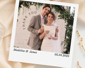 Personalized Wedding Photo Thank You Card: Elegant Custom Keepsake