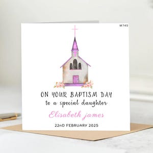 A Blessing on Your Baptism Day, Dear Daughter Elisabeth James Card-personalised Baptism card-Blessings On Baptism, custom Baptism Card