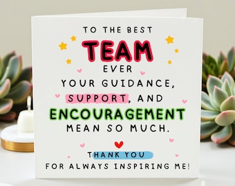 Thank You Team Card, Appreciation Card for Team, Funny Work Thank You Card, Amazing Team Card, Staff Coworker Thank You Card,6x6