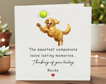 Personalized Dog Sympathy Card, Pet Loss Card, Dog Remembrance, In Memory Card, Custom Name Card, Pet Keepsake, Thinking of You
