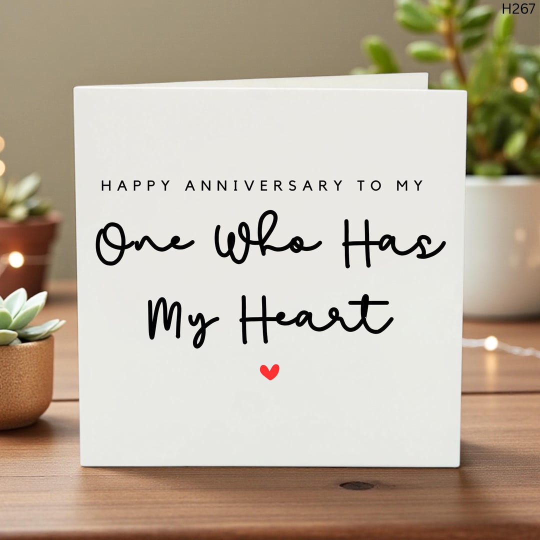 Funny 1 Year Anniversary Card for Partner, One Who Has My Heart, Custom ...