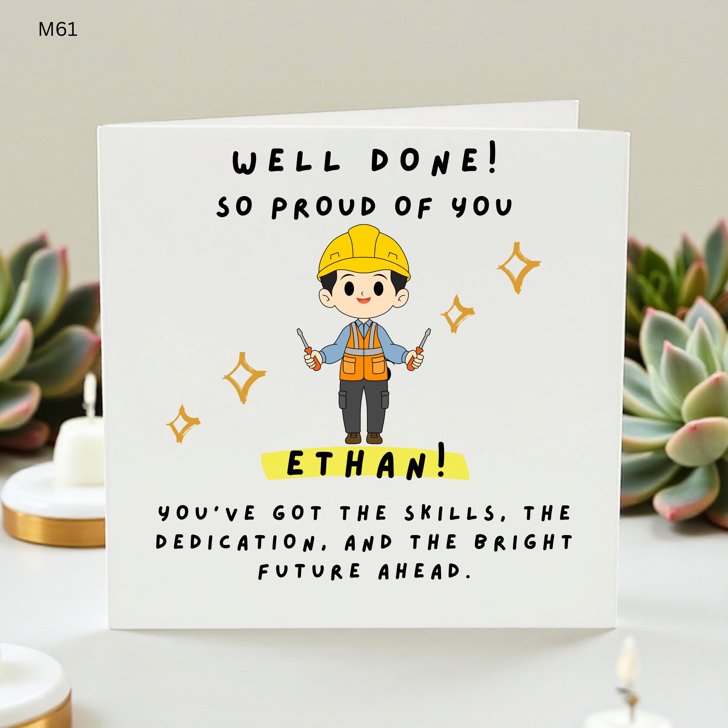 Personalized New Job Card, Congratulations Card for Promotion