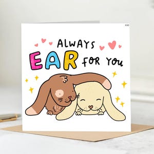 Siempre aquí para ti - Tarjeta pensando en ti - Tarjeta de pronta recuperación - Tarjeta de amistad - Tarjeta divertida - Siempre aquí para ti, tarjeta personalizada