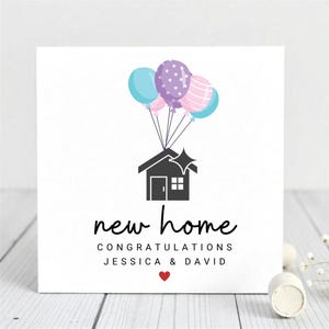 New Home Card – Minimalist Housewarming Card with Heart, Modern Moving House Gift for Couples, Friends or Family