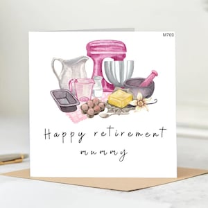 Handmade Baking Retirement Card for Mum | Happy Retirement Mummy – Personalized Retirement Card,Happy Retirement Card