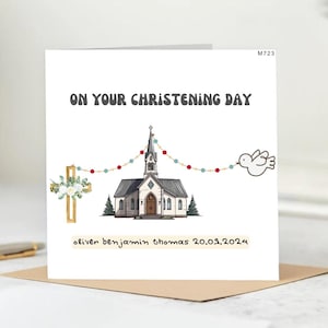 Personalized Christening Blessings with Faith and Joy- personalised christening card-Baptism Card, custom baptism, baptism card
