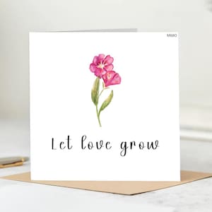 Let Love Grow Greeting Card – Romantic Floral Card, Anniversary, Wedding, Valentine&#39;s Day,Love Note Card,Love Card,Funny card