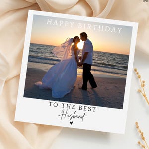 Custom Photo Birthday Card, Personalised Bespoke Gift, Anniversary, Wedding,Romantic, Occasion for Husband Wife Boyfriend Girlfriend Fiance