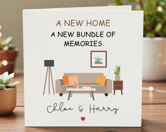 Carte de voeux pour une maison neuve, Carte de pendaison de crémaillère, Carte de maison personnalisée, Souvenir de déménagement, Jolie illustration, Cadeau pour une nouvelle maison