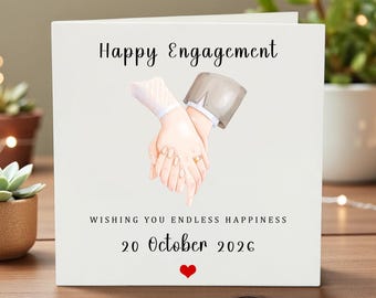 Personalisierte Verlobungskarte - Happily Ever After - Herzlichen Glückwunsch zu Ihrer Verlobung Karte - Einfache Verlobungs Karte - Du bist verlobt 15x15cm