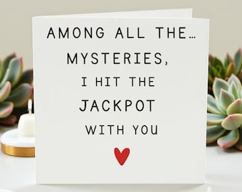 Hit The Jackpot Card, Funny Love Card, Anniversary Card for Him, Romantic Greeting Card,Boyfriend Birthday Card, Cute Valentine Card,Partner