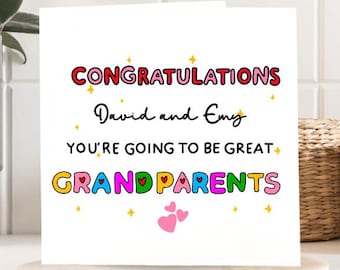 Congratulations You're Going to Be Great Grandparents Card, Grandparent Gift, First Time Grandparents, Personalized Grandparent Announcement
