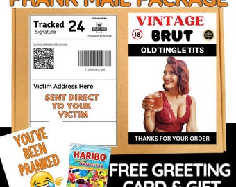Paquete de correo de bromas divertido: regalo de broma para adultos con dulces y tarjeta