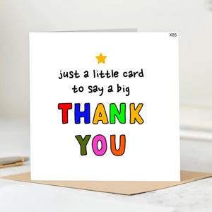 Just A Little Card To Say A Big Thank You Card,Funny Thank You Card,Appreciation,Funny Greeting Card,Personalised Thank You Card