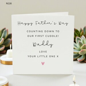 Tarjeta del Día del Padre para el futuro papá, tarjeta de anuncio de embarazo para el esposo, cuenta regresiva para el primer abrazo, tarjeta de regalo para el futuro papá de parte del bebé