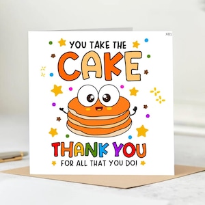 You Take The Cake Card Funny Thank You Card,Thank You Card,Appreciation,Funny Greeting Card,Personalised Thank You Card
