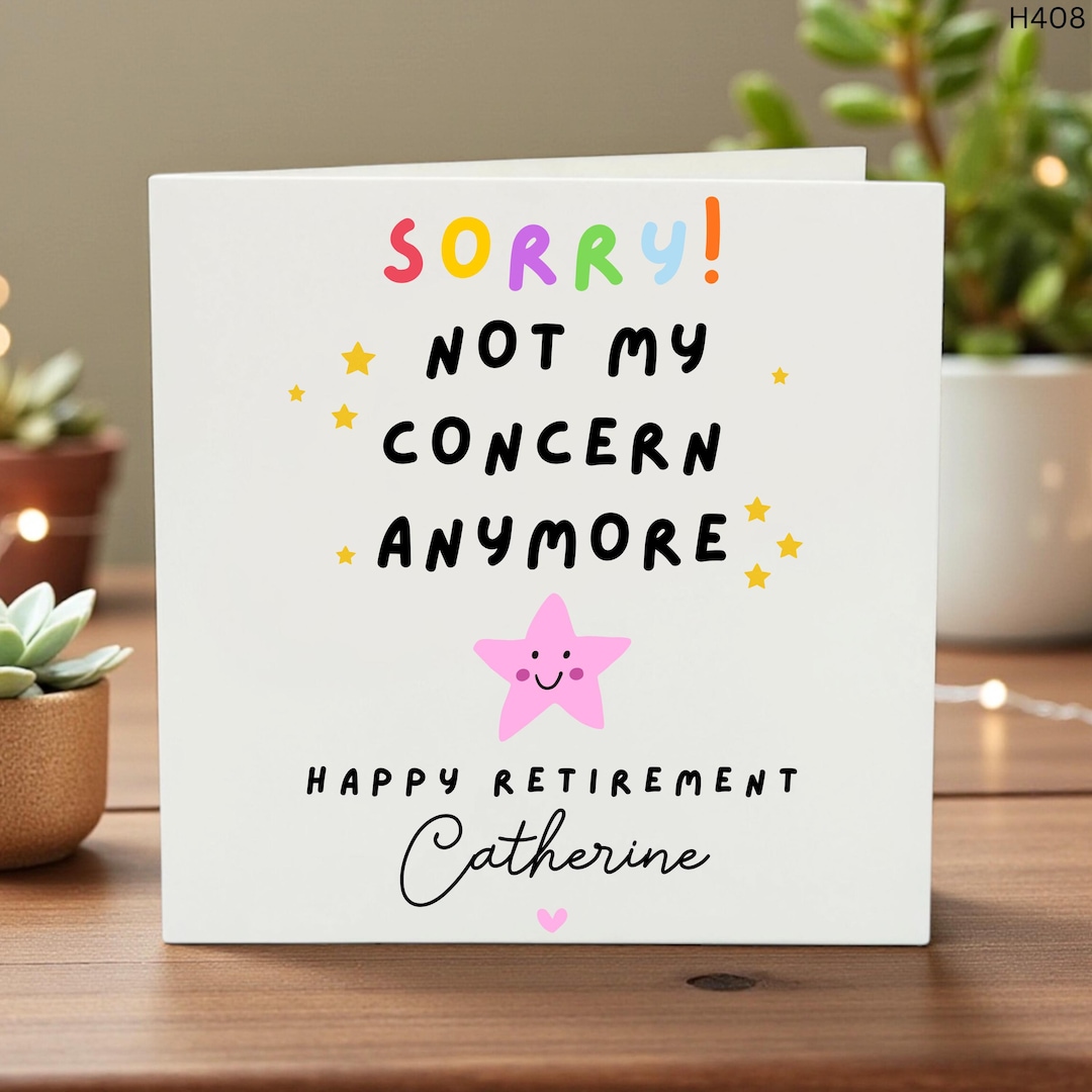 Funny Retirement Card, Personalized Happy Retirement Greeting, Not My ...