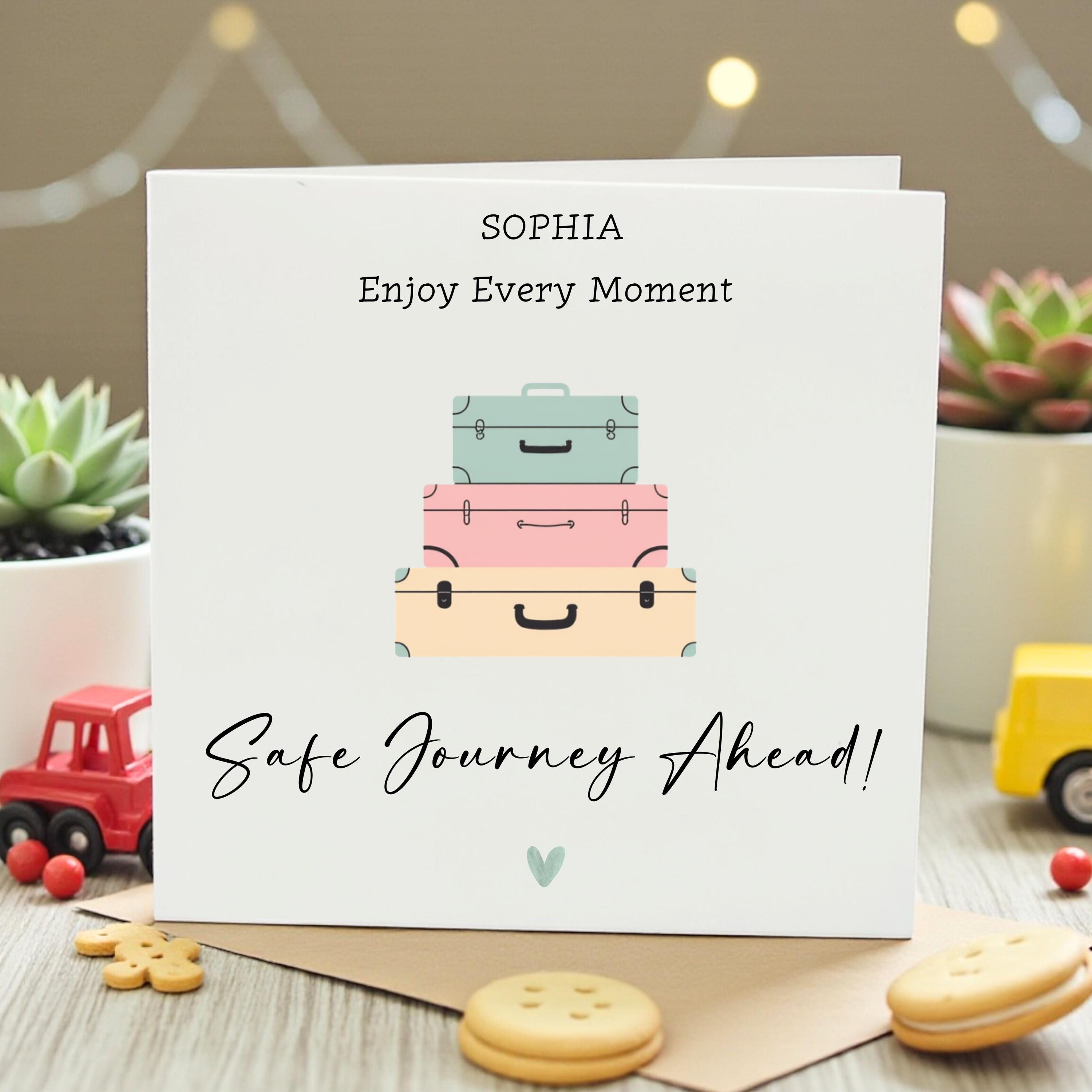 Personalized Safe Journey Card Enjoy Every Moment Custom Travel Gift Safe Travels Card Adventure Ahead