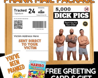 Hilarious Prank Mail Package: Gag Gift Box with Candy & Card