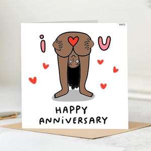 I Love You - Funny Anniversary Card, Bum, Rude Anniversary Card, Personalised Card , Funny Card, Love Card,Hilarious Greeting Card