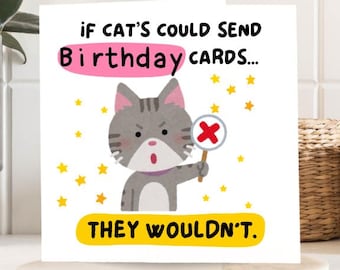 Divertente biglietto di auguri di compleanno a tema gatto, divertente biglietto di auguri di compleanno per gli amanti dei gatti, biglietto di auguri di compleanno a tema gatto, esilarante biglietto di auguri di compleanno, regalo di compleanno per lei
