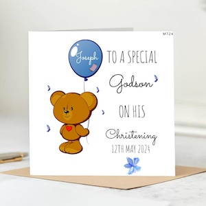 Christening Wishes for a Special Godson- personalised christening card-Baptism Card, custom baptism, personalised card, baptism card