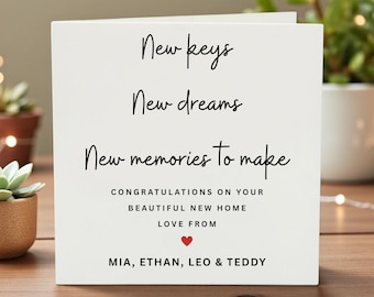 Personalized New Home Card: Minimalist Housewarming Gift (6x6)
