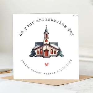 Classic Church Christening Blessings card- personalised christening card-Baptism Card, custom baptism, personalised card, baptism card