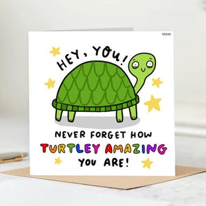 Turtley amazing you are, Funny Card, Love Card, Birthday, Anniversary Card - Funny and Sweet Gift,Hilarious Greeting Card