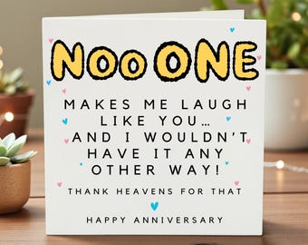 Funny Anniversary Card for Couples, Makes Me Laugh, Romantic Keepsake, Personalized Love Gift, Relationship Humor Card