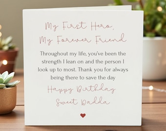 Personalized Superhero Dad Birthday Card, My First Hero, Forever Friend, Custom Name Card, Birthday Gift for Father, Hero Card