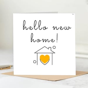 Hello New Home! Card- Moving In Congratulations Card - Minimalist, Modern Welcome Home Card -New Home Greeting Card
