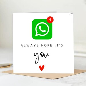 Romantic WhatsApp Notification Greeting Card–Always Hope It&#39;s You-Love Message-Cute Love Note for Partner or Crush-Romantic Love Card