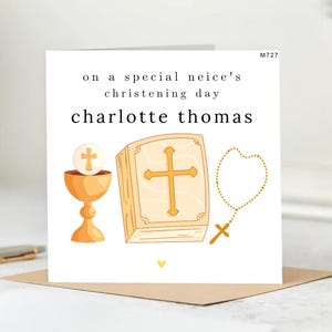 Celebrating Charlotte Thomas on Her Special Christening Day- personalised christening card-Baptism Card, custom baptism,christening card