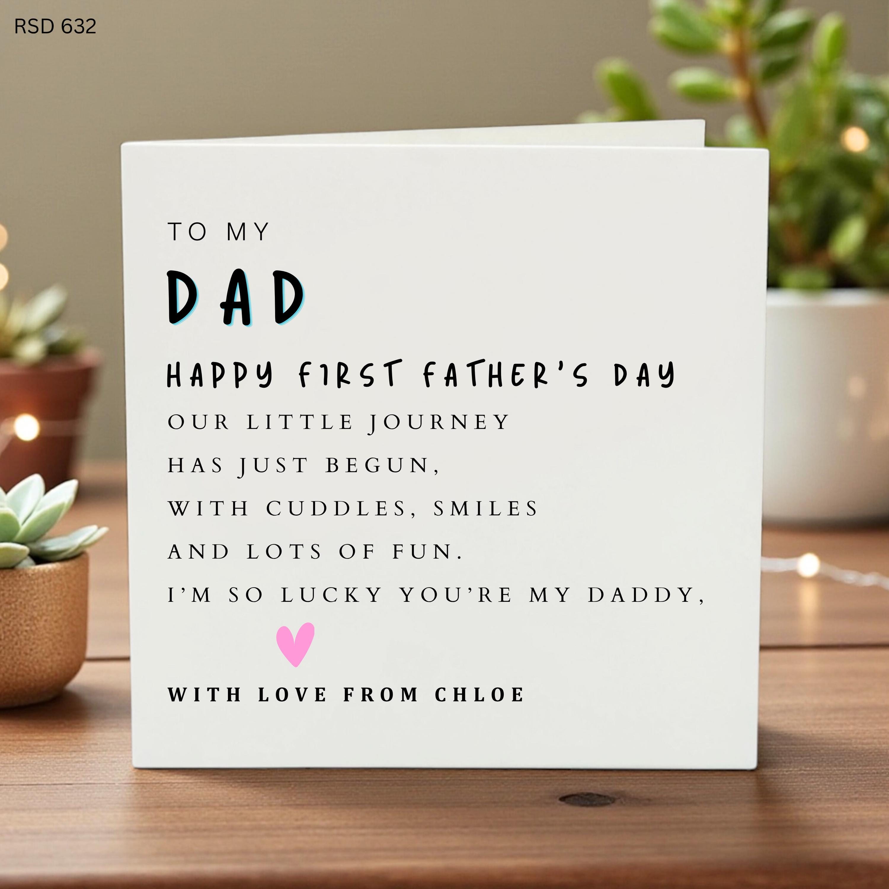 Personalized First Father’s Day Card for Dad Cute Baby Gift From Child ...
