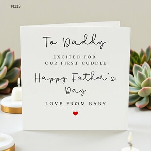Tarjeta del Día del Padre para el futuro papá, Tarjeta de anuncio de embarazo para el esposo, Emocionado por el primer abrazo, Primer regalo del Día del Padre, Bebé en camino
