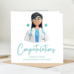 Congratulations Card for Medical Professionals- Achievement Celebration Greeting Card- Doctor Appreciation Card- Year End Accomplishments